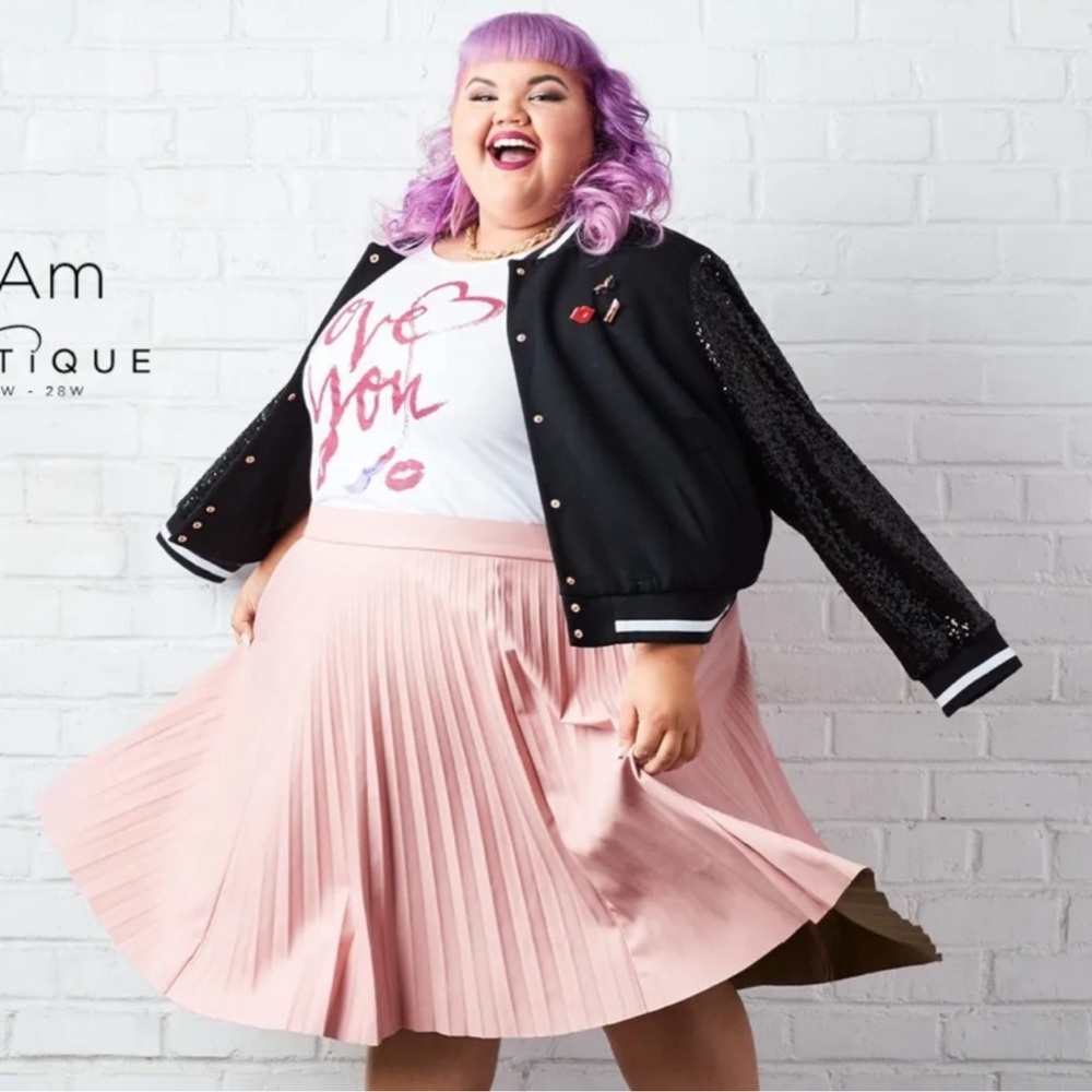 EUC | Ashley Nell Tipton Sequin Sleeve Bomber Jacket | 2X
